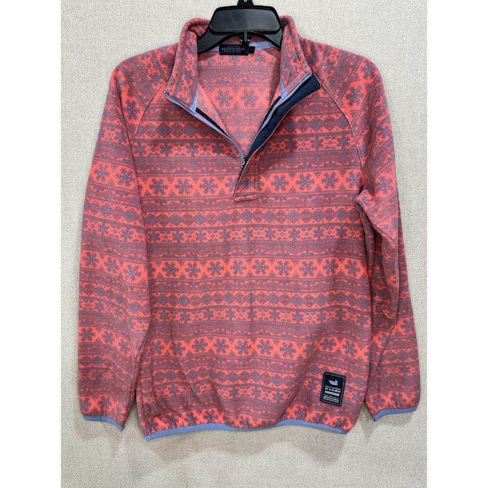 Southern Marsh Fleece Sweater Pullover‎ 1/4 Zip Blue Size XS Adult Mens